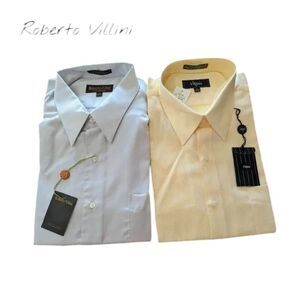 NWT  Roberto Villini men's dress button up dress shirts-2each    Sz 17 32/33